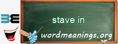 WordMeaning blackboard for stave in